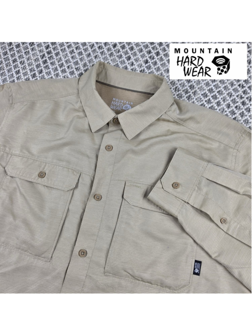 Mountain Hardwear Canyon Long Sleeve Fishing Hiking Shirt Tan Men’s Large